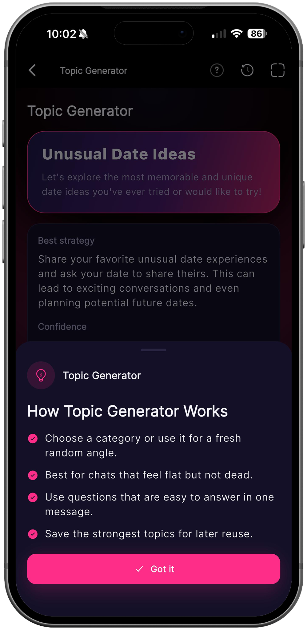 RizzDate Topic Generator guide for conversation starters